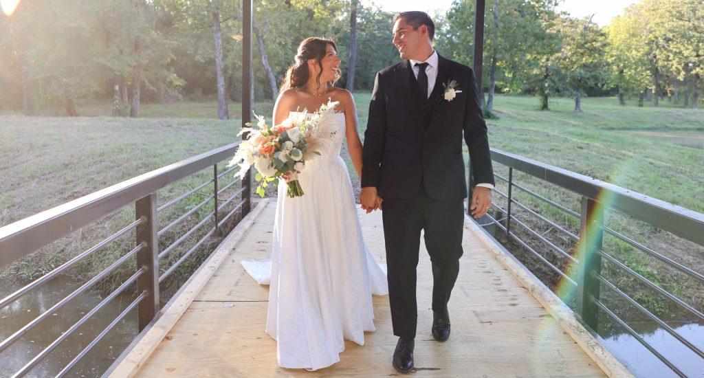 Bride and groom at 88888 Ranch